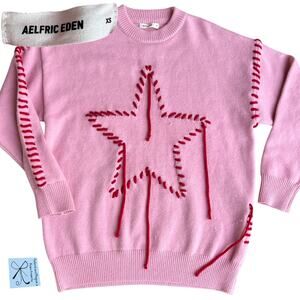 Aelfric Eden Threaded Stitched Star Sweater Sz XS